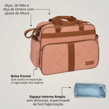 Luxury 2-Piece Maternity Bag Kit For Baby Girl And Boy - Rusty Rose - View 4