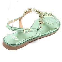 Women's Casual Fashionable Sandals Decorated With Colorful Gems, Suitable For Daily Wear - Green - View 4