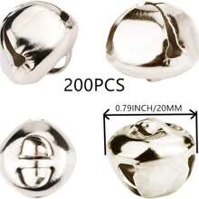 200个金属铃铛，适用于圣诞树装饰、节日工艺装饰、礼品装饰、花环、手链、钥匙扣、宠物项圈，也是送给女性的情人节礼物、生日礼物、男女朋友礼物、圣诞礼物、房间装饰的理想之选。