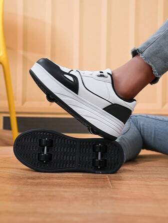 儿童鞋，新款百搭可拆卸溜冰鞋，户外时尚青少年跑步鞋，舒适流行男女童青少年休闲运动鞋