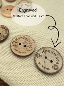 Botones de concha de coco natural personalizados, botones de costura, etiquetas personalizadas para manualidades, regalo hecho a mano con amor para manualidades, costura, camisas, reemplazo de ropa, proyectos de ganchillo, decoración de artesanía