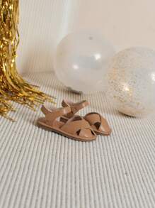 1 Pair Minimalist Style Girls/Baby Sandals For Summer Beach Wear - Brown - View 4