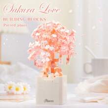 1pc New Arrival High Difficulty Multi-Granule Simulated Assemble Building Block Flower Bouquet, Carnation, Daisy, Jasmine Decorative Ornament, Home Decor, Birthday Gift, ABS Material, Handmade Fancy Building Block Ornament, Ideal For Valentine's Day, Mother's Day, Christmas, Halloween, Birthday