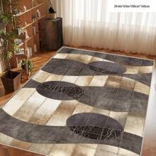 1pc Crystal Velvet Embossed Plaid Area Rug/Doormat - 5mm Thick, Waterproof, Non-Slip, Easy Clean, Machine Washable, Soft & Comfortable, Suitable For Entryway, Kitchen, Living Room, Bedroom, Hallway, Bathroom, Laundry Room - Carpet Decor