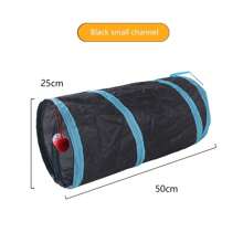 Túnel plegable para gatos, túnel para gatos de interior, túnel de juego para gatos, juguete interactivo tipo laberinto, casa de juegos para gatos, gatitos, cachorros, conejos (rosa y negro)
