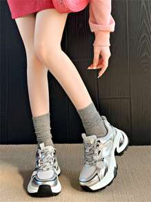 Women's Chunky Sneakers, Fashionable Lightweight Running Mesh Breathable Vulcanized Shoes, Suitable For Spring/Autumn 2025