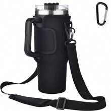 SUGAW 1 pezzo Porta borraccia regolabile da 40 once con cinturino alla spalla, accessorio per borraccia di colore unito a forma di cuore impermeabile per San Valentino, adatto per escursioni, campeggio, viaggi di lavoro, compatibile con , forniture per il rientro a scuola