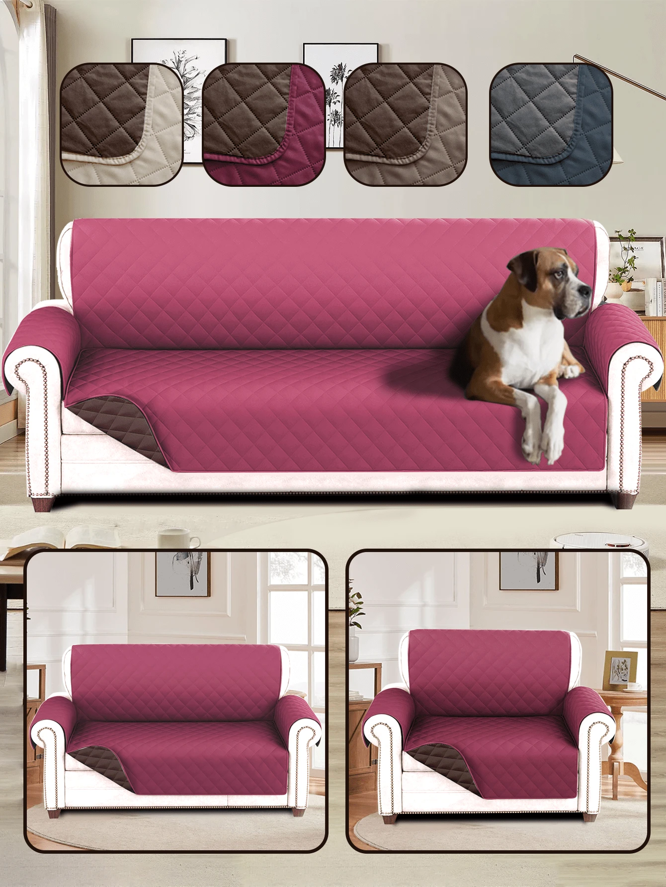 Sofa Slipcovers - Red - View 1