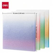 Bloc de notas adhesivas impermeables de PET transparente Deli de 50 hojas, blocs de notas cuadrados para material escolar y de oficina