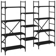 Bibliothèque noire 160x28,5x136,5 cm en bois d'ingénierie