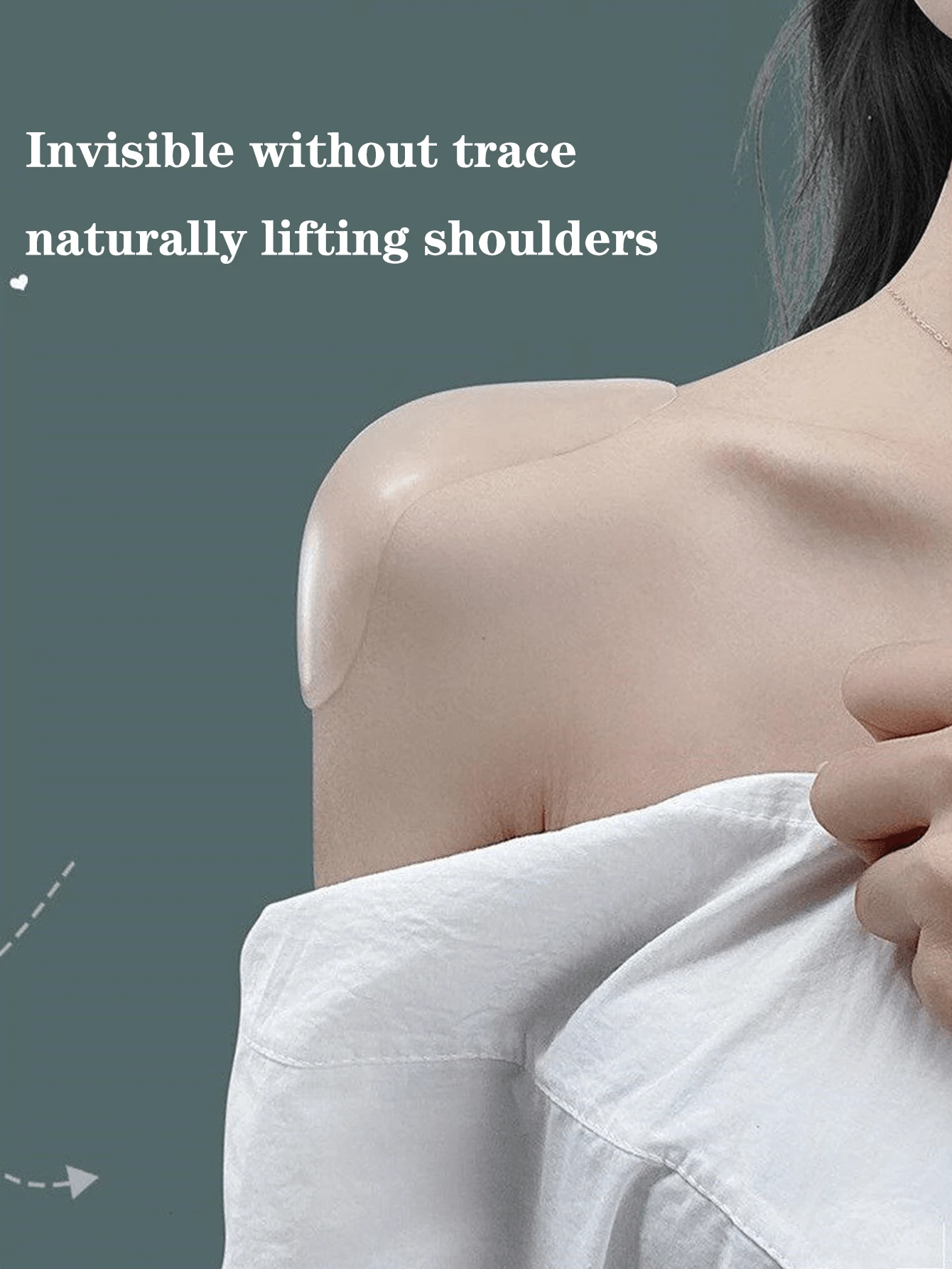 Elegant Invisible Shoulder Pads - Straight Shoulder Design, Anti-Slip, Self-Adhesive, Transparent Silicone