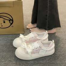 Vitage Platform Tennis Shoes With Multicolor Fabric - Pink - View 3