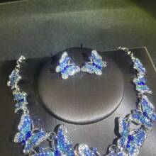 1 套女士珠宝套装，项链和耳环 3 件，时尚优雅的蝴蝶款式，适合婚礼、宴会、正式场合 - 首飾套裝 - 查看 8