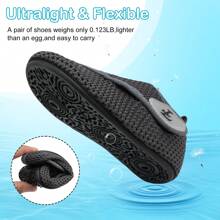 儿童可调节带水上鞋 - 轻便、舒适、透气的材质，非常适合春夏季探险，适合休闲穿着、海滩、游泳和户外活动 - 深灰色 - 查看 6