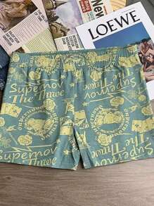 4pcs Men's Printed Boxer Briefs, Comfortable Breathable Sleepwear Loungewear Home Shorts, Fashion Casual Boxer Trunks