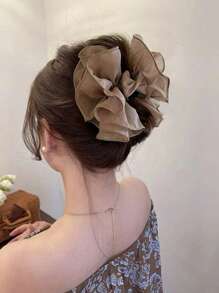 1pc Women's Hair Claws Korean Big Flower Niche Design Grabbing Clip Summer Hair Volume Large Hair Claw Back Of Head Clip Hair Accessories For Women Hair Clips Hair Jaw Clip Hair Clamps Hair Clutch, Beach Accessories, Claw Clip Fall Winter For Vacation Outfits Woman - Multicolor - View 6