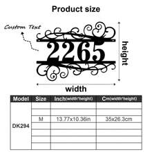 1pc Custom Vintage Metal Doorplate Decorative Art, Rural Street Nameplate Wall Decorations - Personalized Door Numbers And Text - Wall-Mounted Multifunctional Address Signs, House Numbers, Outdoor Address Signs, Farmhouse Door Art,Graphic Print