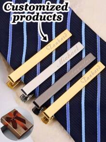 伴郎领带夹套装，定制名字领带夹，男士个性化婚礼礼物，领带夹，雕刻领带夹，复古领带夹，个性化领带夹，父亲节礼物 黑色、银色、金色 时尚、秋季时尚、复古、老钱、休闲定制、个性化、独特 送给男朋友、爸爸、家人、朋友、儿子、祖父母的理想礼物 周年纪念日、情人节、生日、父亲节、毕业典礼、婚礼、日常穿着、舞会 - 彩色 - 查看 7