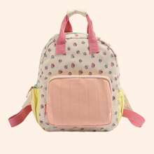 Personalized Embroidered Strawberry Backpack, Customizable Name, Cute Casual Travel Daily Use Bag, Multi-Function School Bag, Back To School Gift, Aesthetic, Kawaii Backpack, Coquette Aesthetic - Multicolor - View 9