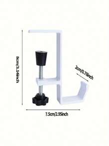 1个可调节桌面挂钩 - 高承重，多功能收纳方案，可悬挂背包、水瓶等 - 安装简便，时尚设计，黑色、灰色、白色可选，实用挂钩，文具收纳好帮手，开学季必备