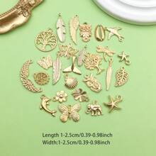 50 sztuk Mix Cute Emalia Assorted Mini Charm KC Złoty Balon Pióro Metal Wisiorek Dla Kobiet Biżuteria Making DIY Craft Brelok Ozdoba Akcesoria Rzemieślnicze