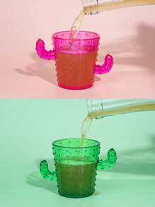 Bộ 6/12 ly nhựa hình xương rồng, ly thủy tinh 2oz, bộ sản phẩm mới lạ vui nhộn và dễ thương, thích hợp cho tiệc độc thân, tiệc theo chủ đề phương Tây/tequila, tiệc theo chủ đề lễ hội hóa trang, có thể rửa bằng máy rửa chén - Nhiều màu - Xem 7