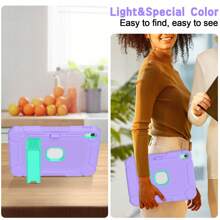 Heavy Duty Protection Case With Adjustable KIckstand And Anti-Slip Design Compatible With Ipad 56789 10th And Air 2 Pro Air 456th M2 9.7inch 10.2 Inch 10.9inch And Samsung A9 Plus 11 Inch, Purple And Teal
