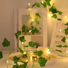 1 Peça 2m/5m/10m Artificial Ivy Garland String Lights, Pendurado Flores Guirlanda Luzes de Fadas para Festa, Quarto, Casamento, Escadas, Corrimão, Varanda, Corredor, Parede, Decoração Interna