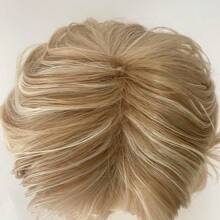 [Natural Charm] Elegancka 10-calowa blond krótka falowana peruka typu bob dla kobiet - obszerne syntetyczne włosy z grzywką, idealne do codziennego noszenia i na specjalne okazje, peruka z krótkich włosów