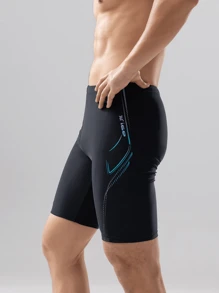 361degree Men's Professional Athletic 5-Inch Swim Trunks, Drawstring Waist, Inbuilt Lining, Side Stripe Print, Quick Dry High Stretch Fabric, Suitable For Vacation, Beach, Spa, Kayaking, Windsurfing, Sailing, Diving, Surfing, Snorkeling, Beach Volleyball, Fitness, Teens And Adults, All Season