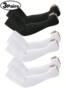 3 pares de mangas para el brazo unisex, mangas de compresión para hombres, mangas protectoras contra el sol para hombres y mujeres, adecuadas para la escuela, el Día de la Madre, los jóvenes, guantes bloqueadores del sol