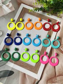 1 par de pendientes multicolor y pendientes versátiles de estilo retro europeo para fiestas de vacaciones