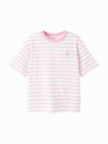 Balabala 吐溫女孩短袖T恤，2025夏季快乾上衣 - 白紅色調 - 查看 4