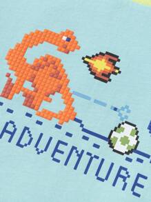 Balabala Young Boys Quick-Dry Dinosaur T-Shirt, 2025 Summer Top