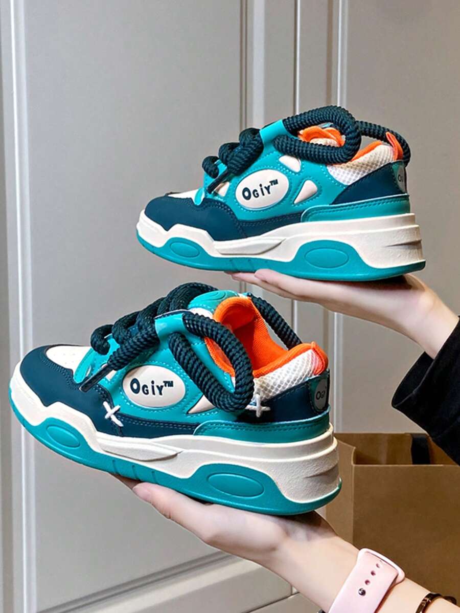 Versatile Casual Rope Bread Shoes Chunky Chunky Sneakers For Women - Green Forest - View 1