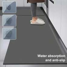 1pc Ultra-Absorbent Diatom Mud Kitchen Mat - 1.18inch Thick, With Natural Rubber Base, Super Non-Slip & Scratch-Resistant Surface, Easy To Clean & Wipe, Comfortable Standing Mat For Kitchens, Bathrooms, Entryways - Black, Multiple Sizes Available, Kitchen Mats For Floor Home Bathroom Decor Bath Rug Floor Carpet Outdoor Rug Door Mat Fall Decor Bathroom Accessories Back To School