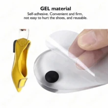 2pcs/Set Summer New Transparent Invisible Massage Magnetic Shock-Absorbing Comfortable Insoles, Soft Silicone Heel Protector Pads, Anti-Heel Spur Foot Pain Relief Shock-Absorbing Insoles For Sports Shoes & Casual Shoes - Clear - View 2