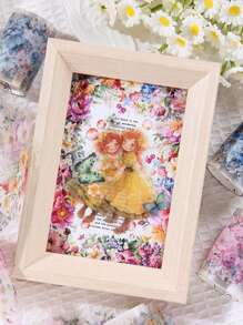 6 Rollen Schönes Blumenmuster PET wasserfestes Klebeband für DIY Scrapbooking, Journaling und Foto-Collagen Dekorative Aufkleber Rollen - Geschenk für Freunde zum Schulstart