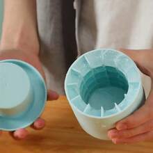 Mini molde de cubos de hielo de silicona, cubo de hielo redondo, caja de almacenamiento de hielo, herramientas creativas de bar para el hogar, fabricante de hielo para refrigerador - Mini Azul - Ver 8