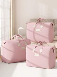 1PC Lotus Root Powder Color Selected Fabric, Large Capacity Seasonal Bedding Storage Bag, Back To School Luggage Storage Bag, Toy Packaging Bag Suitable For Home Clothing Storage And Organization, Mobile Packaging, Luggage Folding Storage Bag, High-Quality Storage Bag, Toy Storage Bag