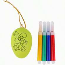 5件DIY彩绘复活节彩蛋拼图玩具手工涂鸦复活节彩蛋仿真蛋壳（款式颜色随机）