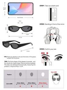 Retro Personalized Small Frame Fashion Glasses, Plastic Classic Model For Outdoor Travel Beach Vacation Casual Daily Wear Summer For Summer Beach Vacation, Outdoor, Travel - 黑色 - 查看 4