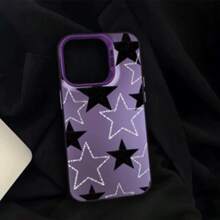 Anti-Shock Black Star Pattern Rugged Cover Case Compatible With IPhone Xs Max Xr 7 8 11 12 13 14 15 16 Pro Max Plus  A12 13 14 30 32 34 50 50 51 52 E S S21 22 23 24 FE Plus Ultra Compatible With Redmi 12c 5 Compatible With POCO X3 6 13c 9 A2 Note 9 10 12 13 Pro Case - J8 - Xem 5