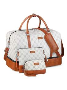 3pcs IBFUN Travel Bag Set - Handbag, Foldable Tote Bag With Shoe Compartment, Fitness Bag, Suitable For Business Trip, Travel, Clothing Storage - Multicolor - View 3