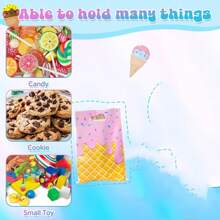 10pcs/20pcs/30pcs/50pcs Ice Cream Party Gift Bag, Summer Cute Ice Cream Theme Pink Blue Ice Cream Dessert Cake Pattern, Birthday Wedding Gender Reveal Party Summer Pool Party Gift Packaging Bag, Handbag, Dessert Candy Small Gift Storage Bag