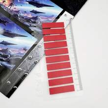 200 Sheets/1200 Sheets Black & Red Index Sticky Notes, Transparent PET Convenient Bookmarks For Students,School Supplies,Back To School - Multicolor - View 9