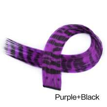 1pc Y2K Colorful Hair Extensions Leopard Print Long Straight Wig One-Piece Clip-In Synthetic Hairpieces Cosplay Hair Accessory