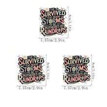 1/2/3 miếng dán truyền nhiệt "Tôi đã trải qua quá nhiều cơn bão để bị làm phiền bởi một giọt mưa", miếng dán vinyl 10" cho áo phông, áo nỉ, vải, túi xách và trang phục - Trích dẫn tích cực truyền cảm hứng để trang trí tiệc ngày lễ - Nhiều màu - Xem 3