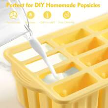 冰棒模具硅胶不含 BPA12 件冰棒托盘适用于冰箱自制冰淇淋冰棒模具 - 彩色 - 查看 2