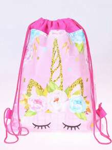 1 件女孩卡通图案背包，适合返校使用，户外收纳袋 - 粉色 - 查看 3